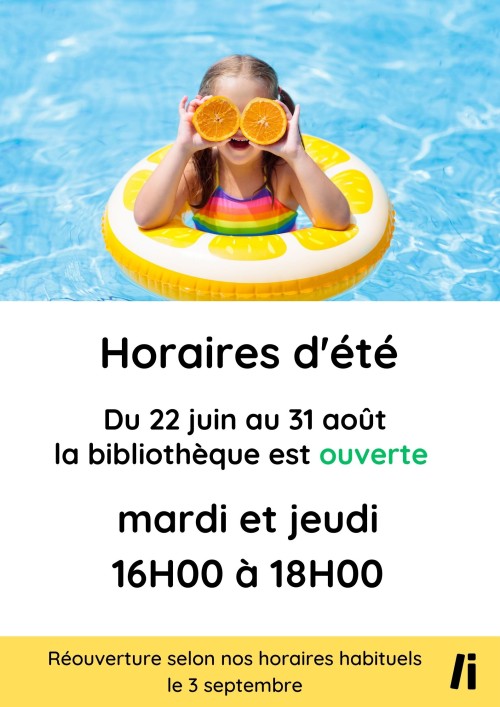 Affiche horaire été 2024